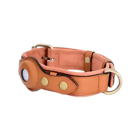 Collar Aura Cuero Noble + AirTag - Marrón Clásico
