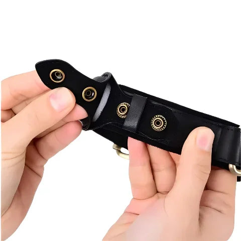 Collar Aura Cuero Noble + AirTag - Negro