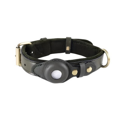 Collar Aura en color Verde Bosque – estilo premium y AirTag integrado para perros grandes